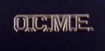 O.C.M.E. Office of Chief Medical Examiner 3/8" silver/nickel lapel pin